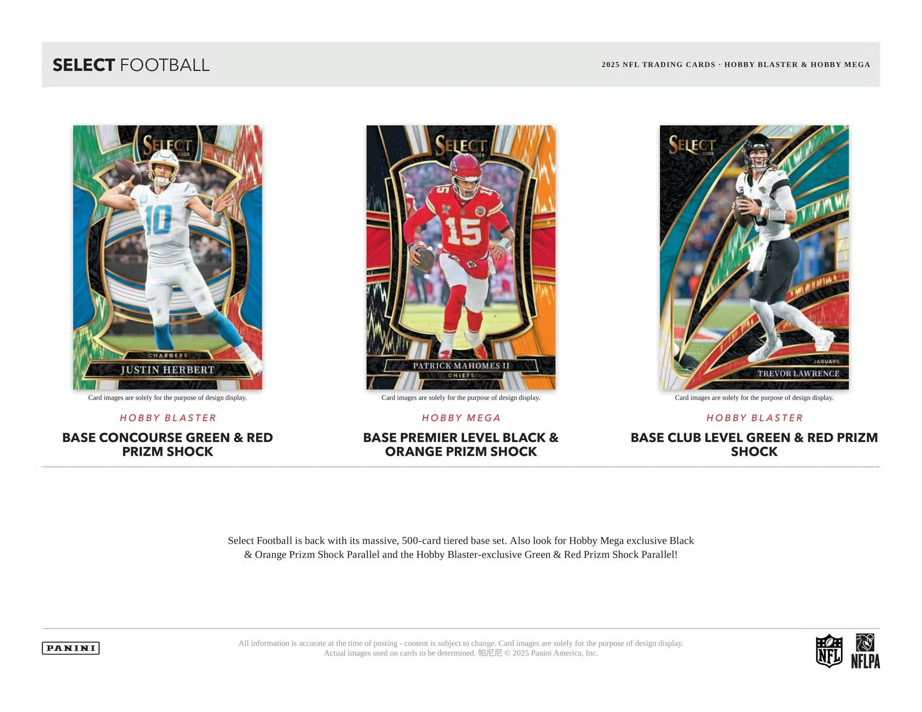 2025 Panini Select Football Hobby Mega Trading Cards LV