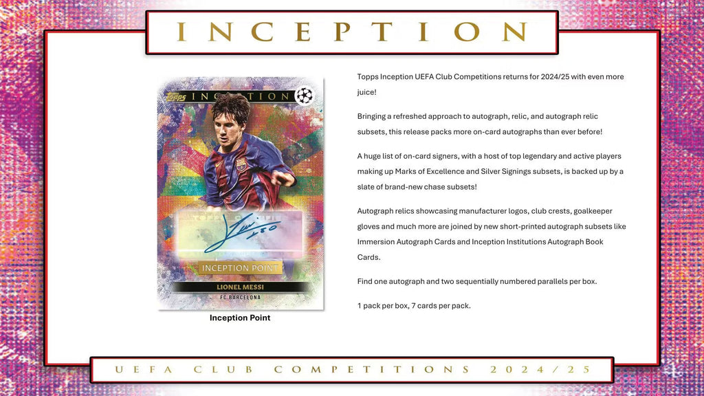 2024-25 Topps Inception Soccer UEFA Club Competitions Trading Cards LV