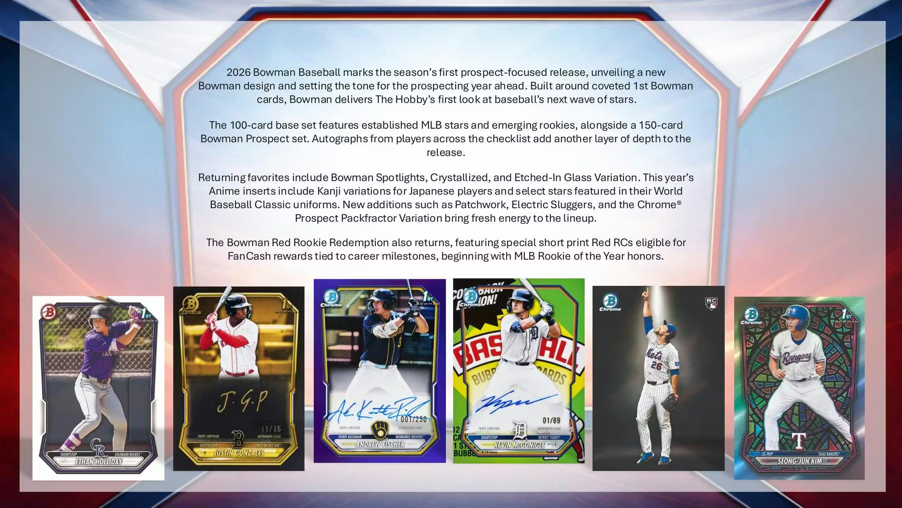 2026 Topps Bowman Baseball Hobby Trading Cards LV