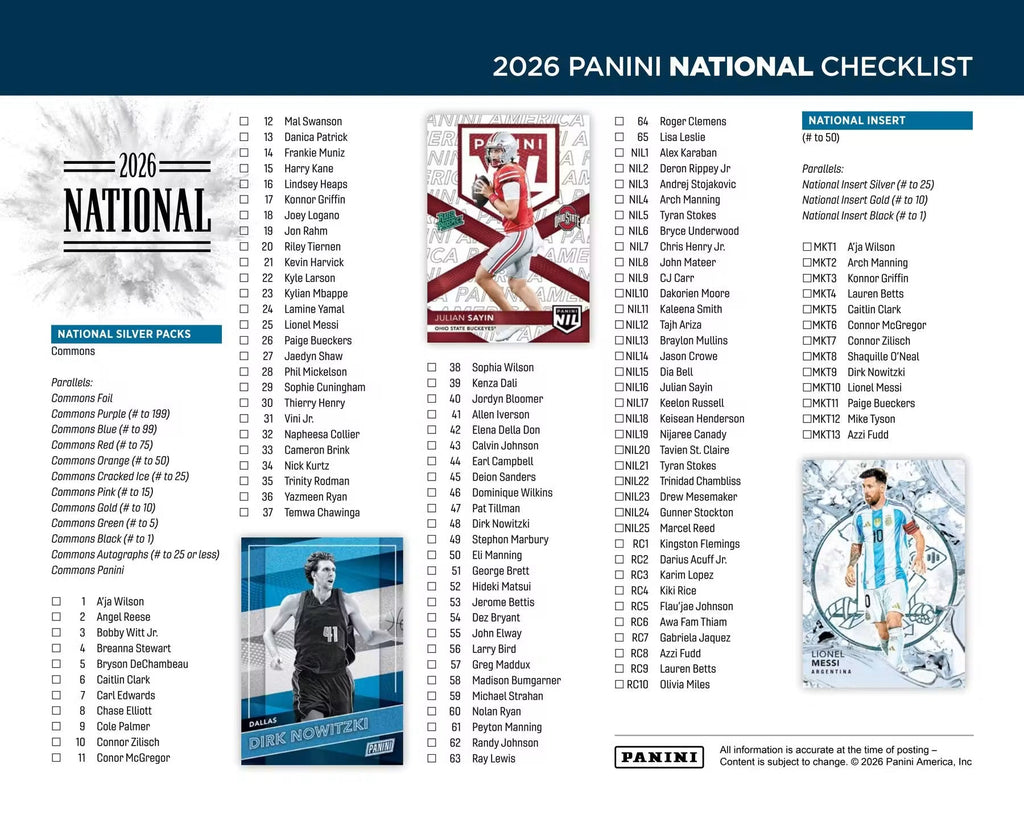 2026 Panini National VIP Gold Pack Trading Cards LV