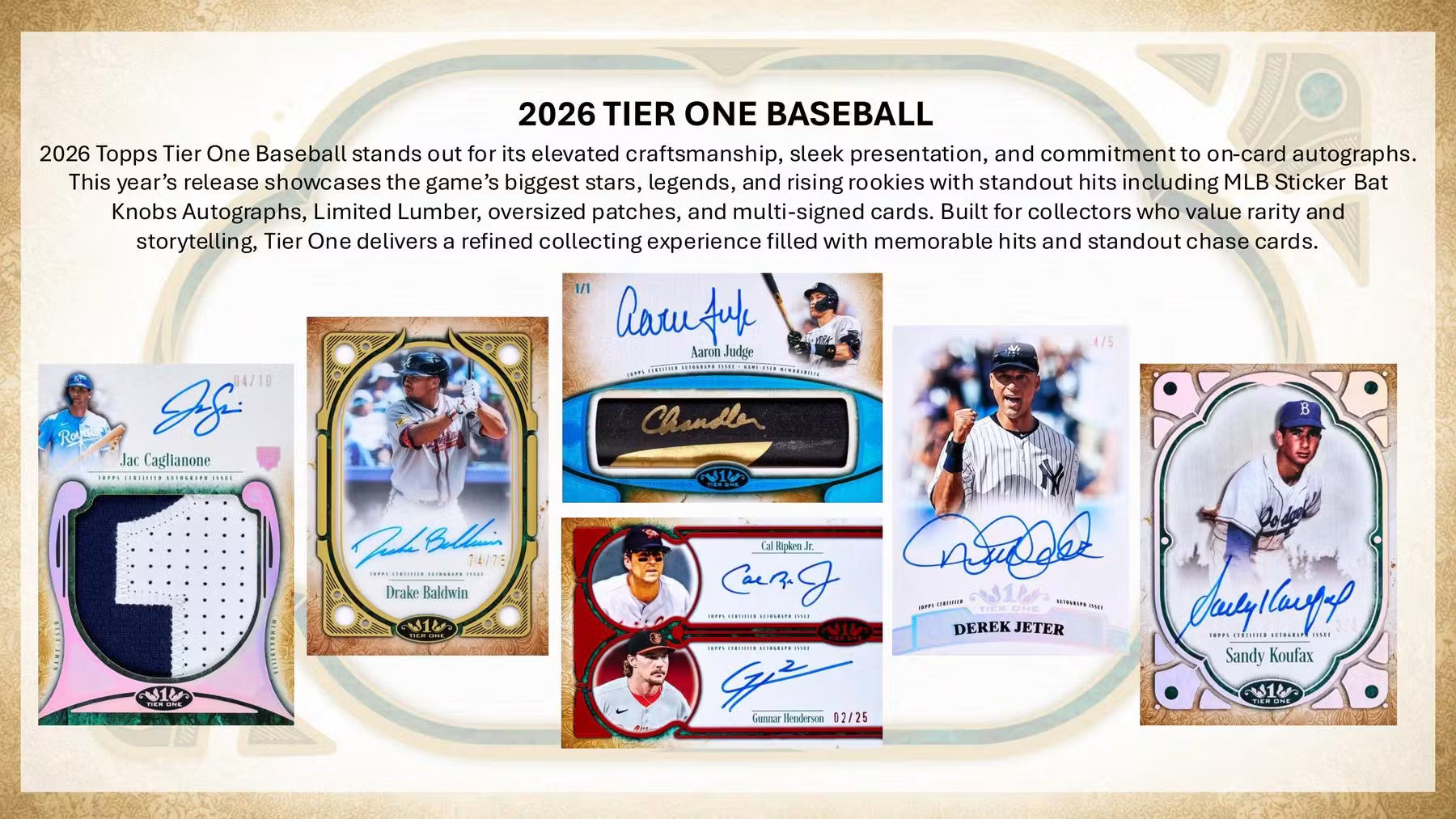 2026 Topps Tier One Baseball Hobby Trading Cards LV