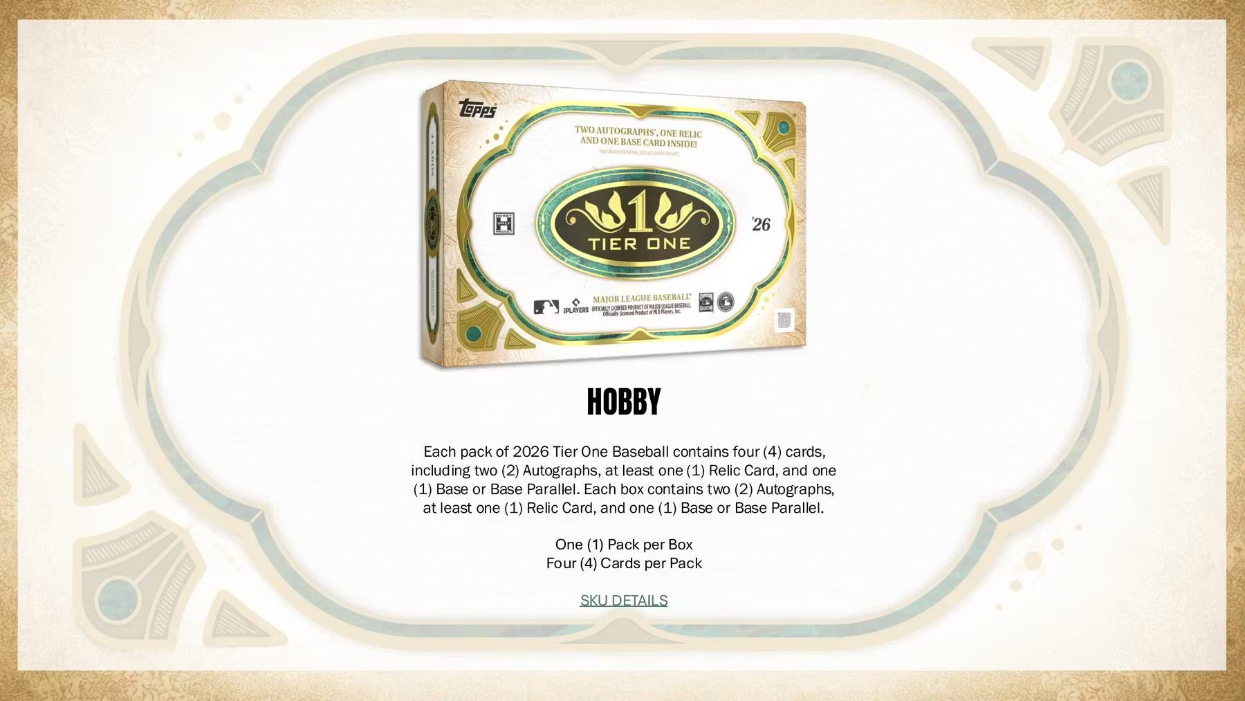 2026 Topps Tier One Baseball Hobby Trading Cards LV