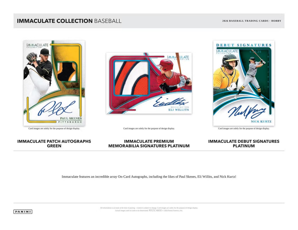 2026 Panini Immaculate Baseball Hobby Trading Cards LV