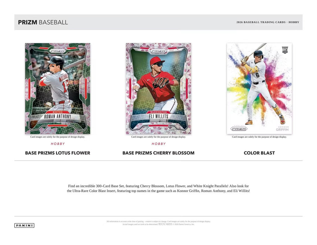 2026 Panini Prizm Baseball Hobby Trading Cards LV