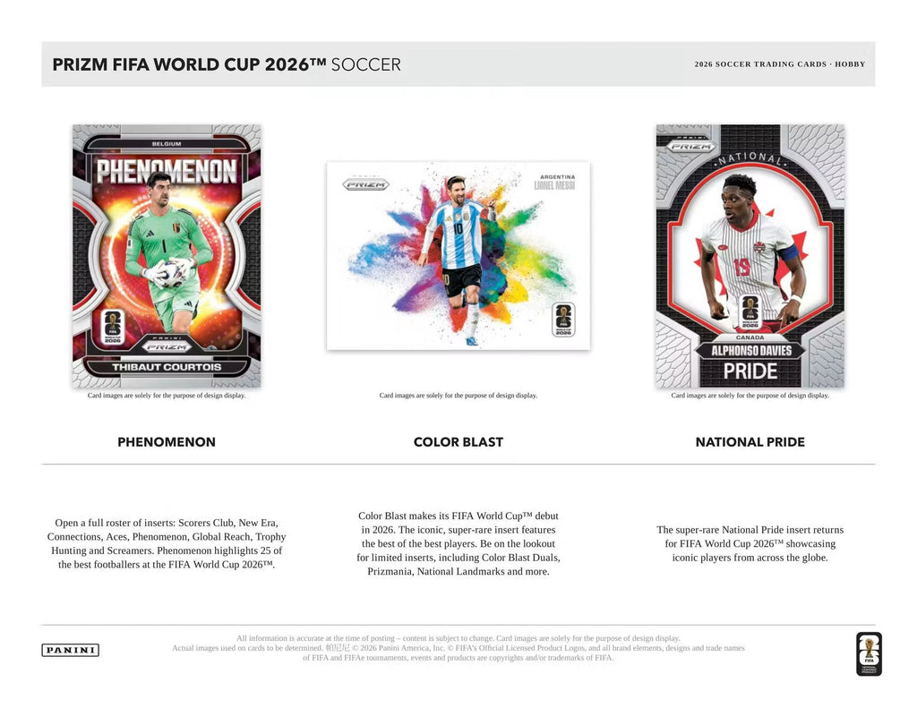 2026 Panini Prizm FIFA World Cup Soccer Hobby Trading Cards LV