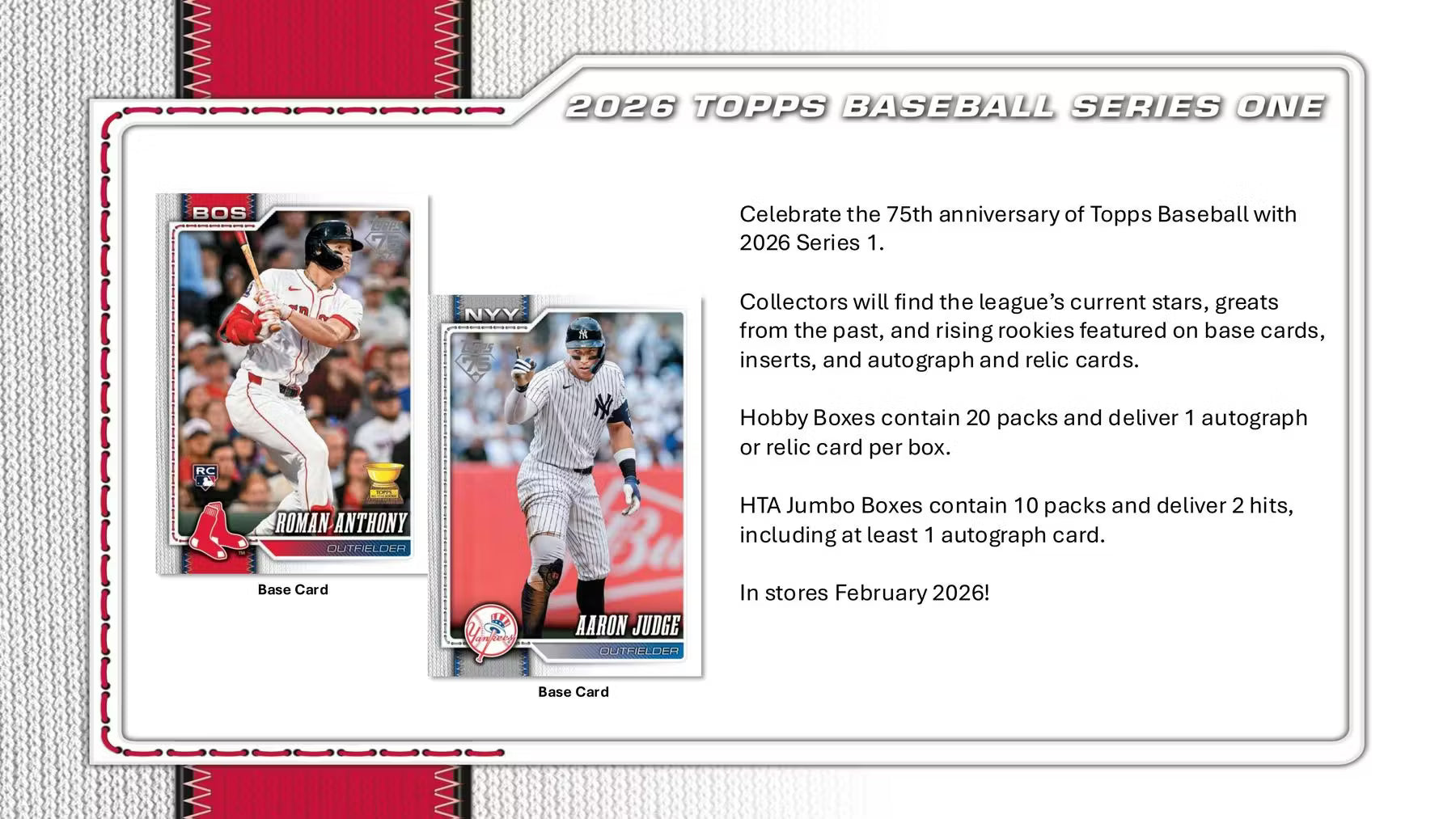 2026 Topps Series 1 Baseball Hobby Trading Cards LV