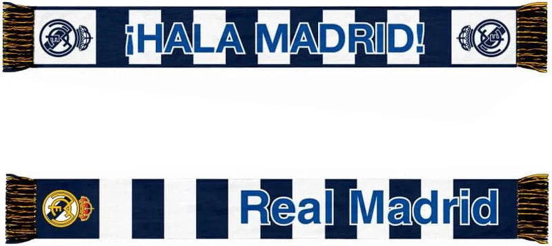 REAL MADRID Ultimate Fan Pack | 5-PC Los Blancos Bundle — Jacket, Jersey, Tee, Scarf + Ball | Hala Madrid! LV