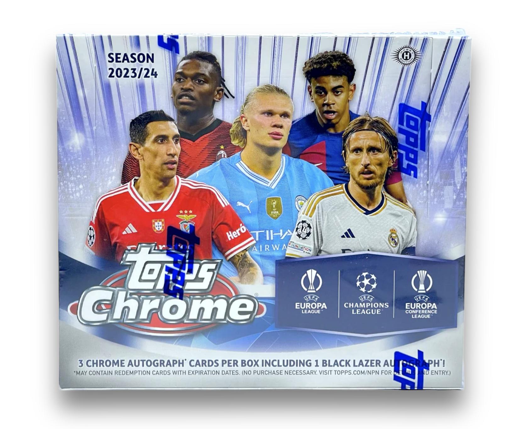 2023-24 Topps Chrome Soccer UEFA Club Competition Jumbo Hobby Trading Cards LV