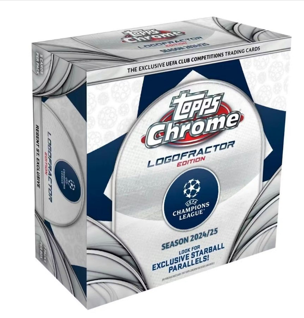2024-25 Topps Chrome Logofractor UEFA Club Competitions Soccer Trading Cards LV
