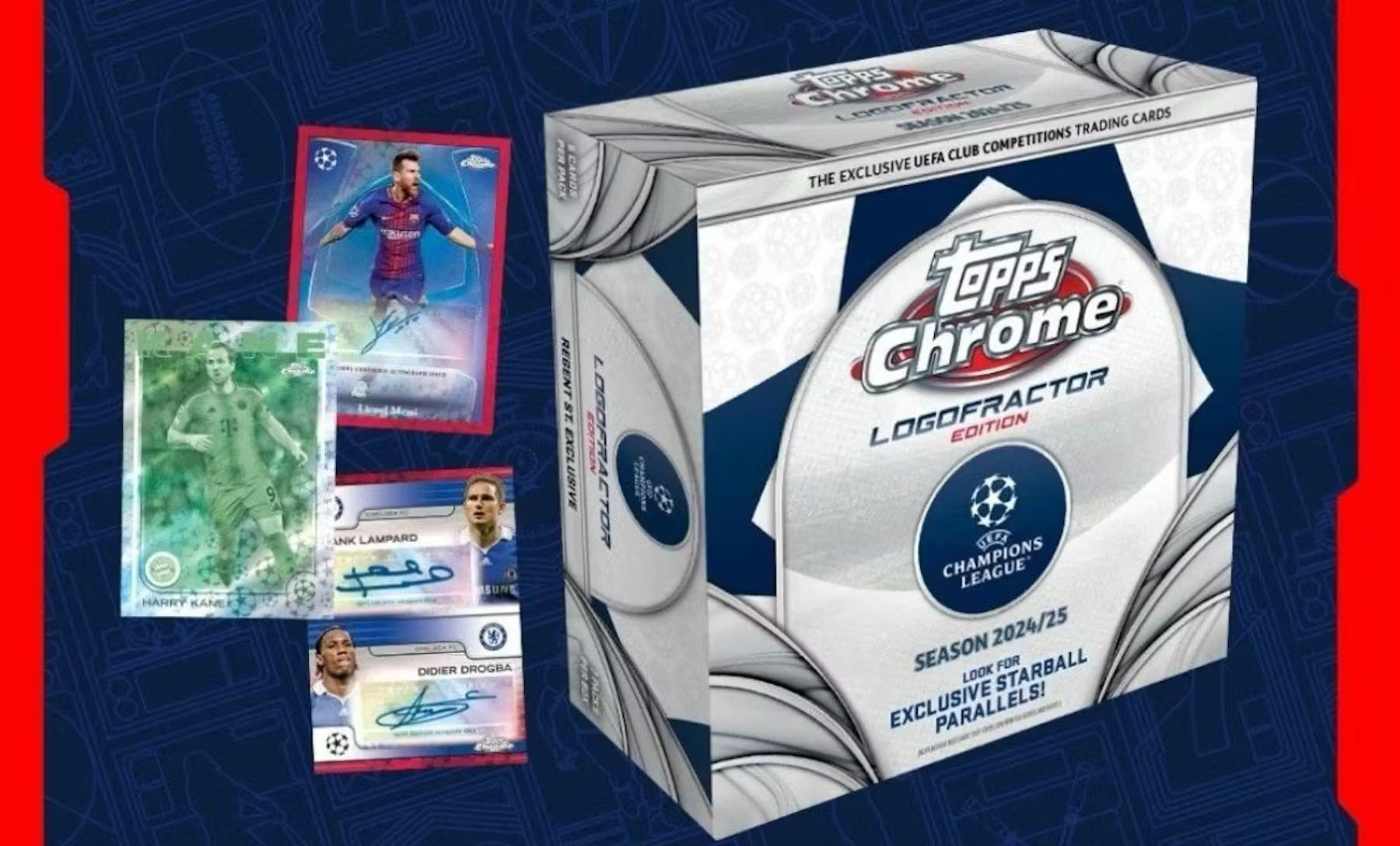 2024-25 Topps Chrome Logofractor UEFA Club Competitions Soccer Trading Cards LV