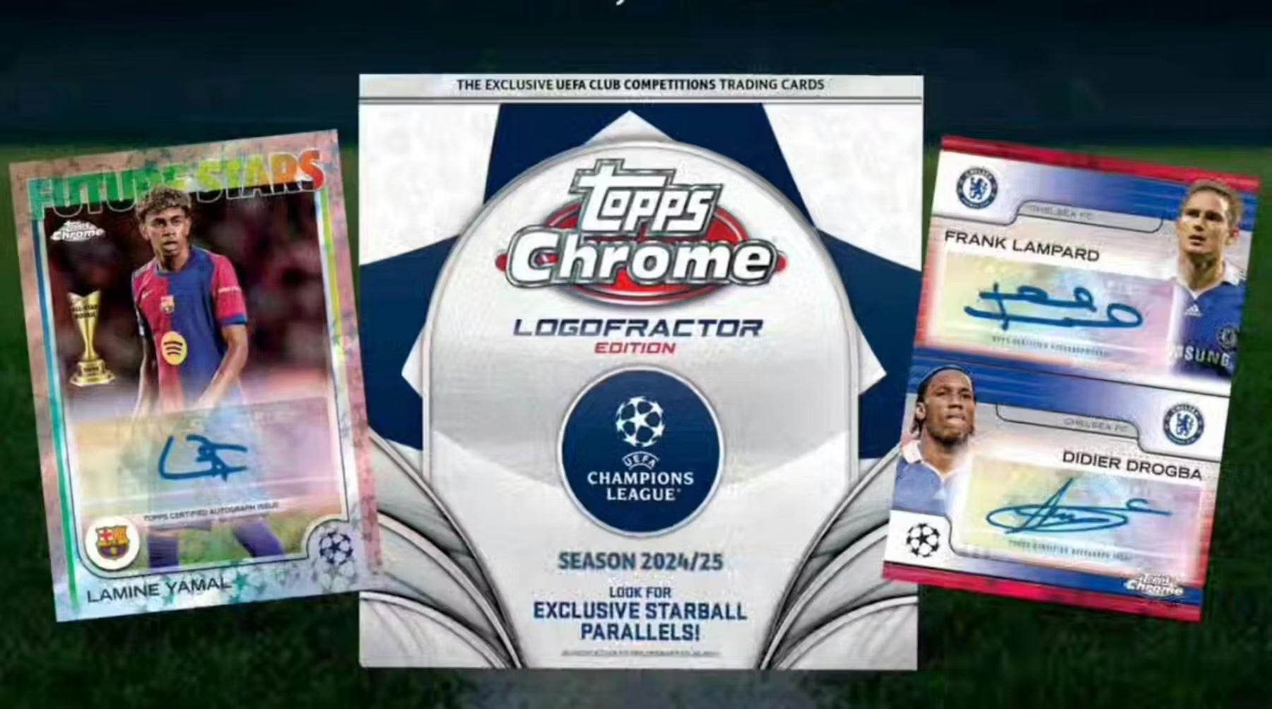 2024-25 Topps Chrome Logofractor UEFA Club Competitions Soccer Trading Cards LV