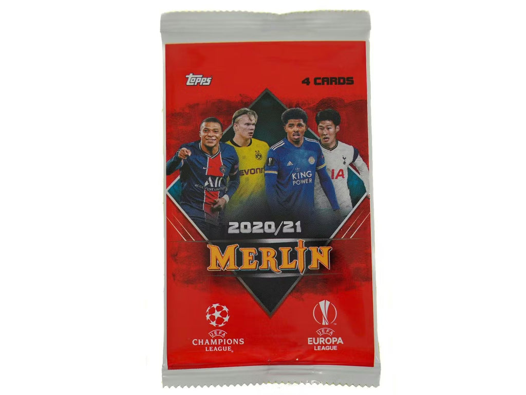 2020-21 Topps Chrome Merlin Soccer UEFA Club Competition Blaster Trading Cards LV