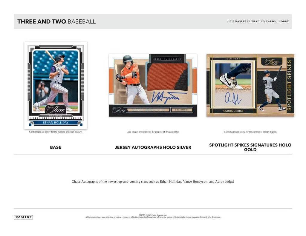 2025 Panini Three and Two Baseball Hobby Trading Cards LV