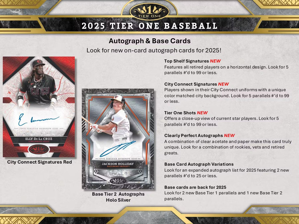 2025 Topps Tier One Baseball Hobby Trading Cards LV