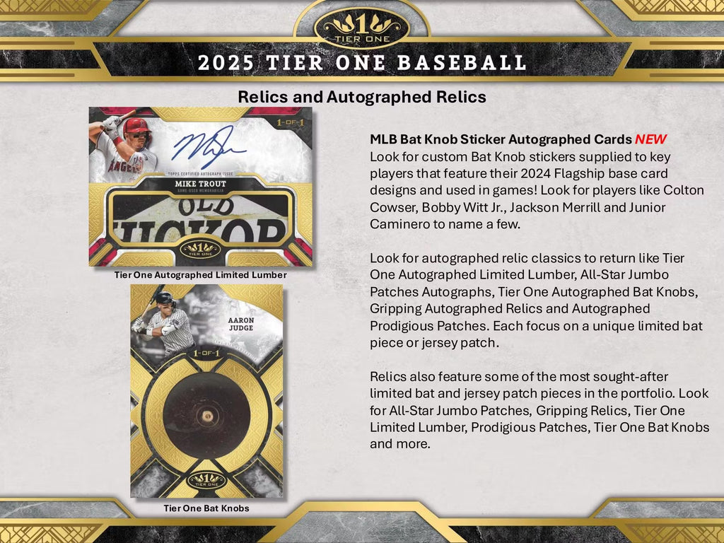 2025 Topps Tier One Baseball Hobby Trading Cards LV