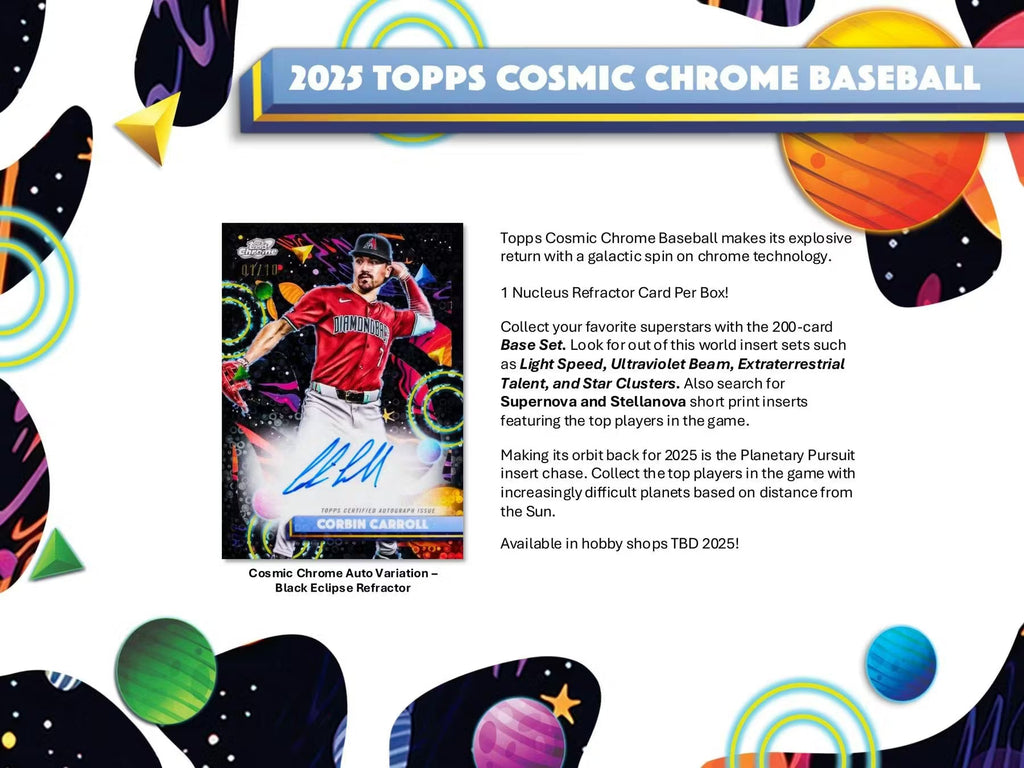 2025 Topps Cosmic Chrome Baseball Hobby Trading Cards LV