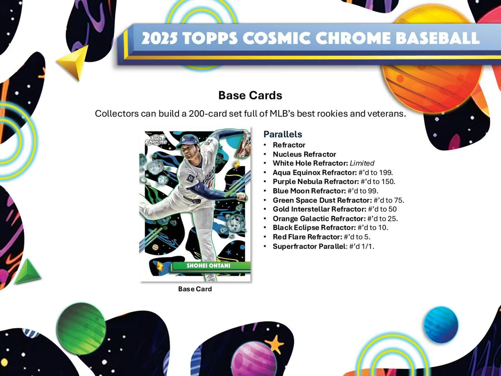2025 Topps Cosmic Chrome Baseball Hobby Trading Cards LV