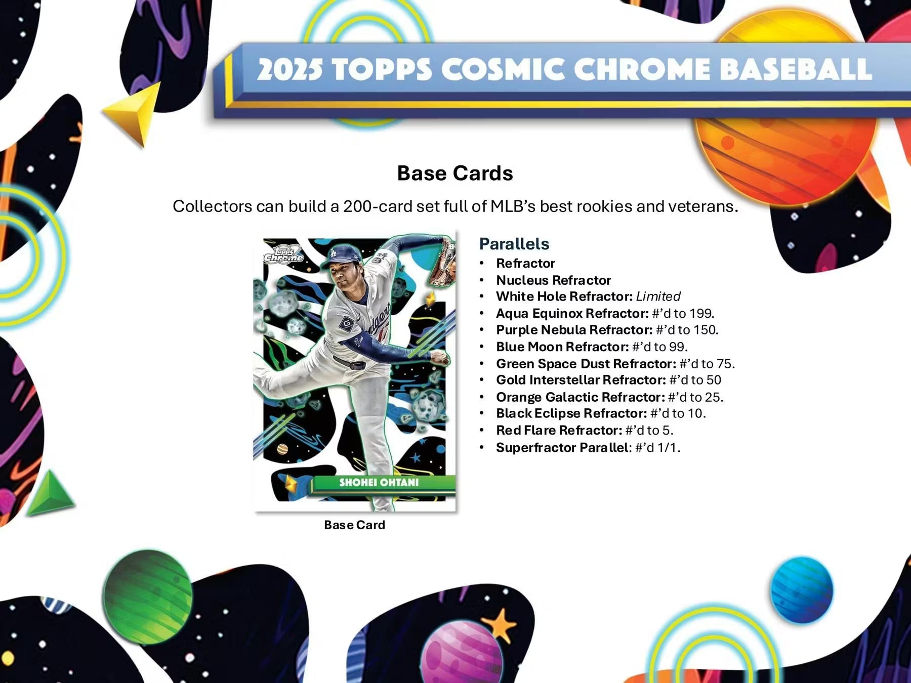 2025 Topps Cosmic Chrome Baseball Hobby Trading Cards LV