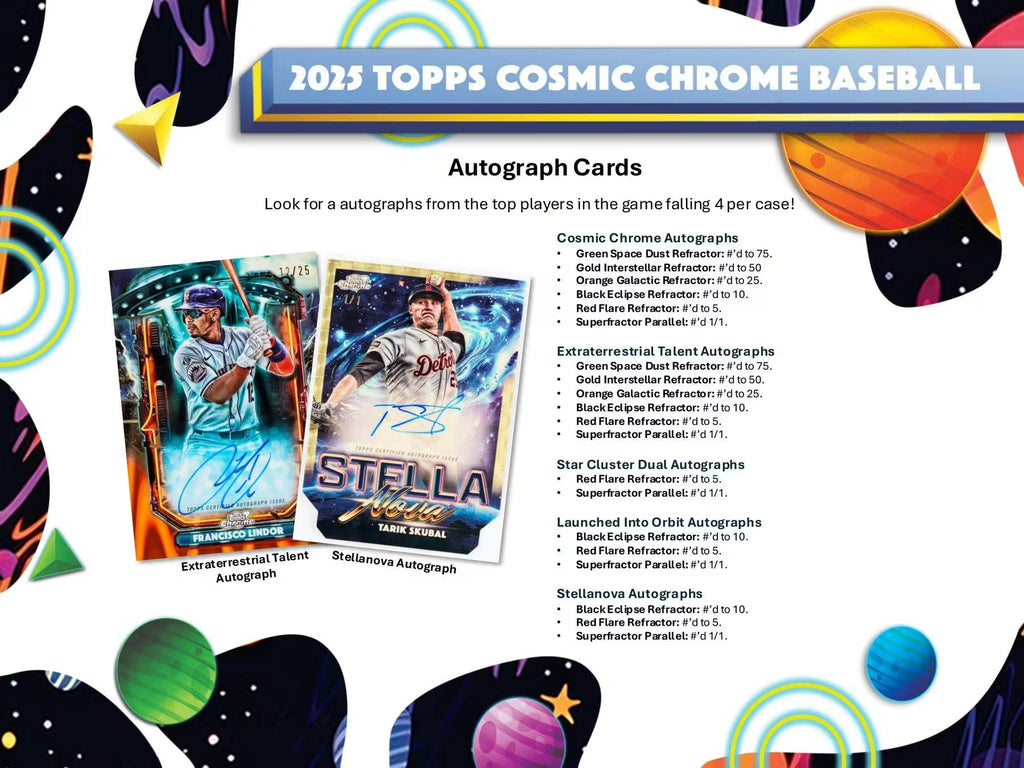 2025 Topps Cosmic Chrome Baseball Hobby Trading Cards LV