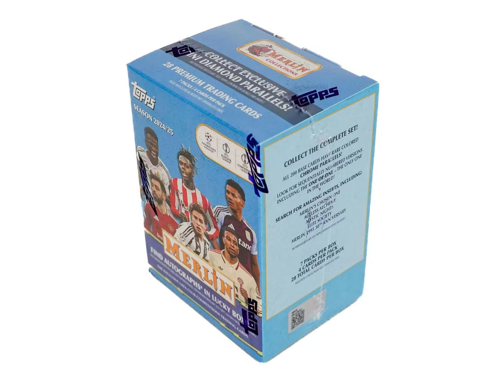 2024-25 Topps Chrome Merlin Soccer UEFA Club Competition Blaster Trading Cards LV