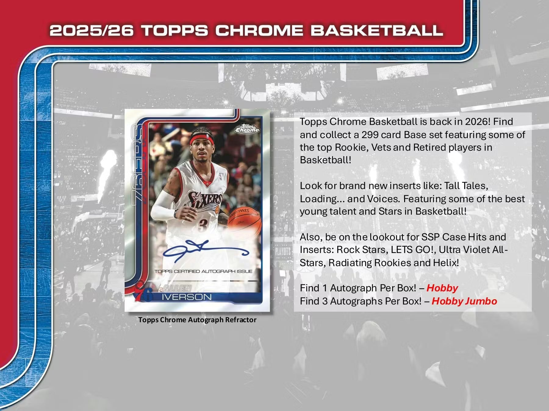 2025-26 Topps Chrome Basketball Blaster Trading Cards LV