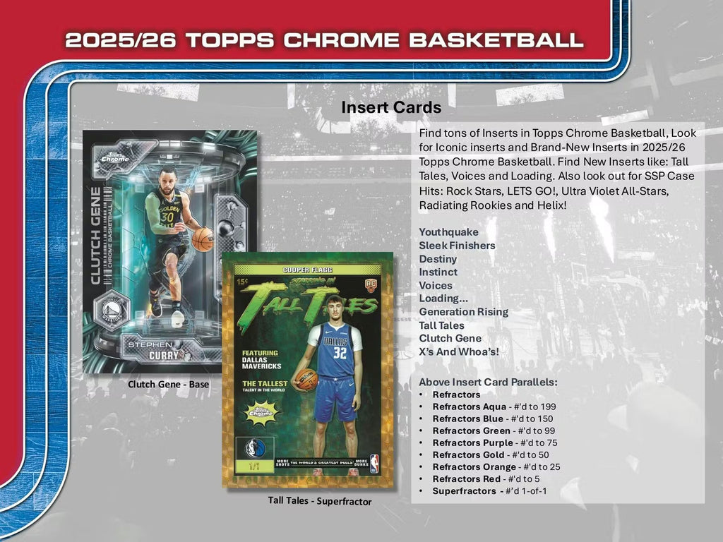 2025-26 Topps Chrome Basketball Mega Trading Cards LV