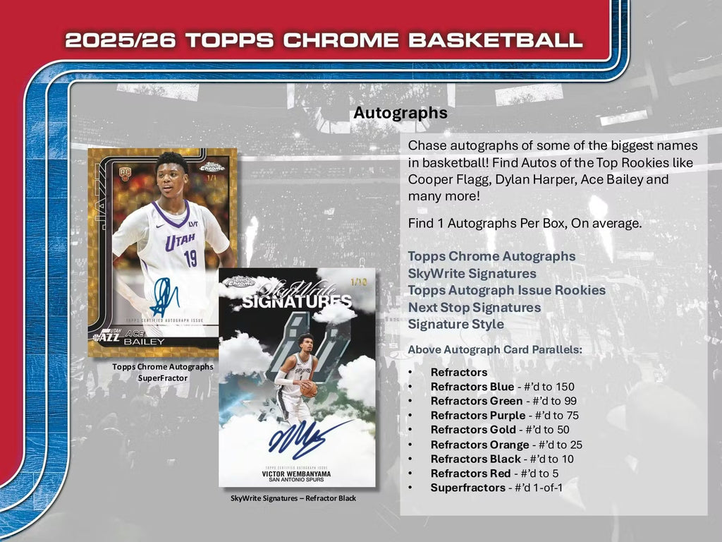 2025-26 Topps Chrome Basketball Blaster Trading Cards LV
