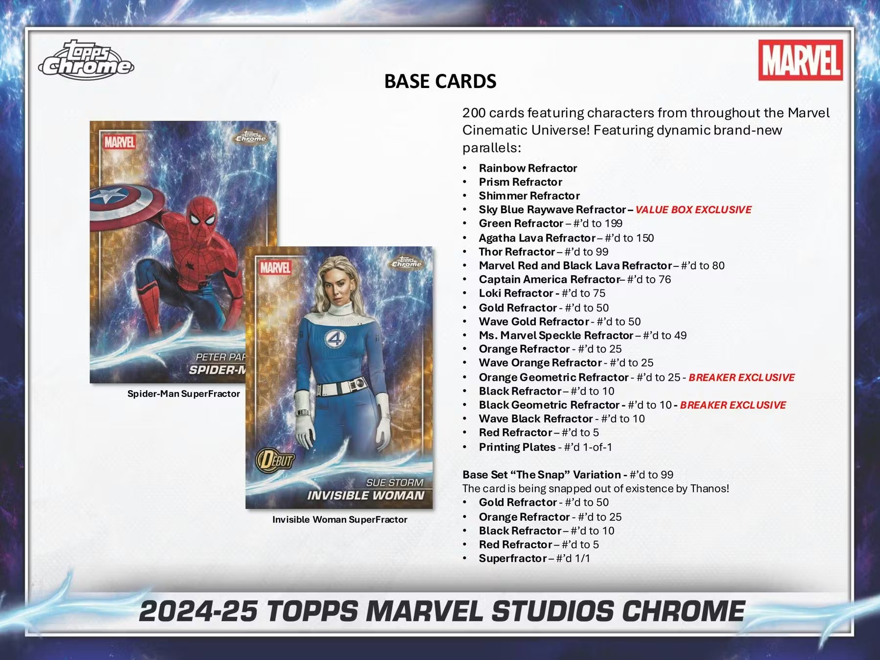 2025 Topps Chrome Marvel Studios Breaker Delight Trading Cards LV