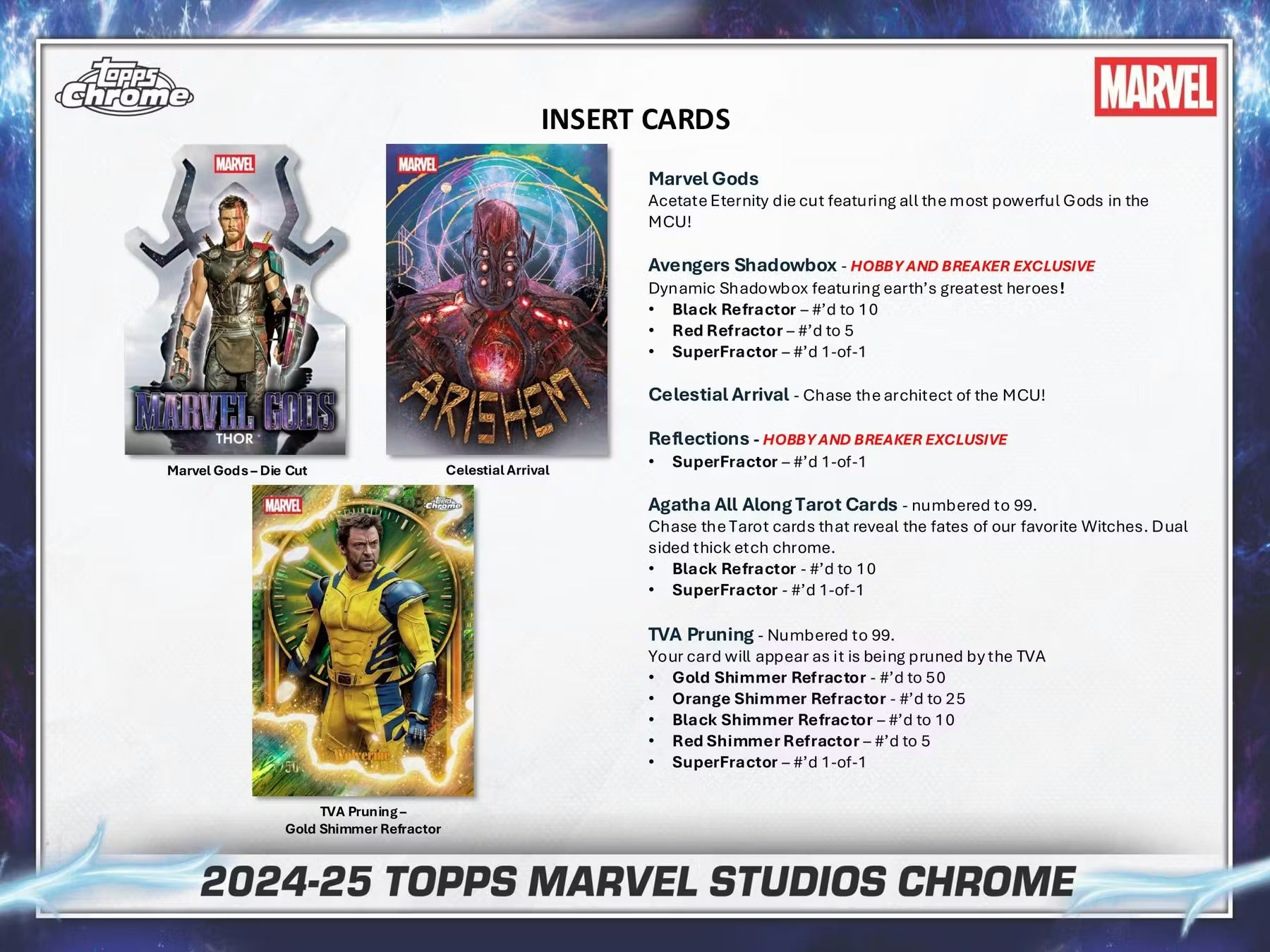 2025 Topps Chrome Marvel Studios Breaker Delight Trading Cards LV