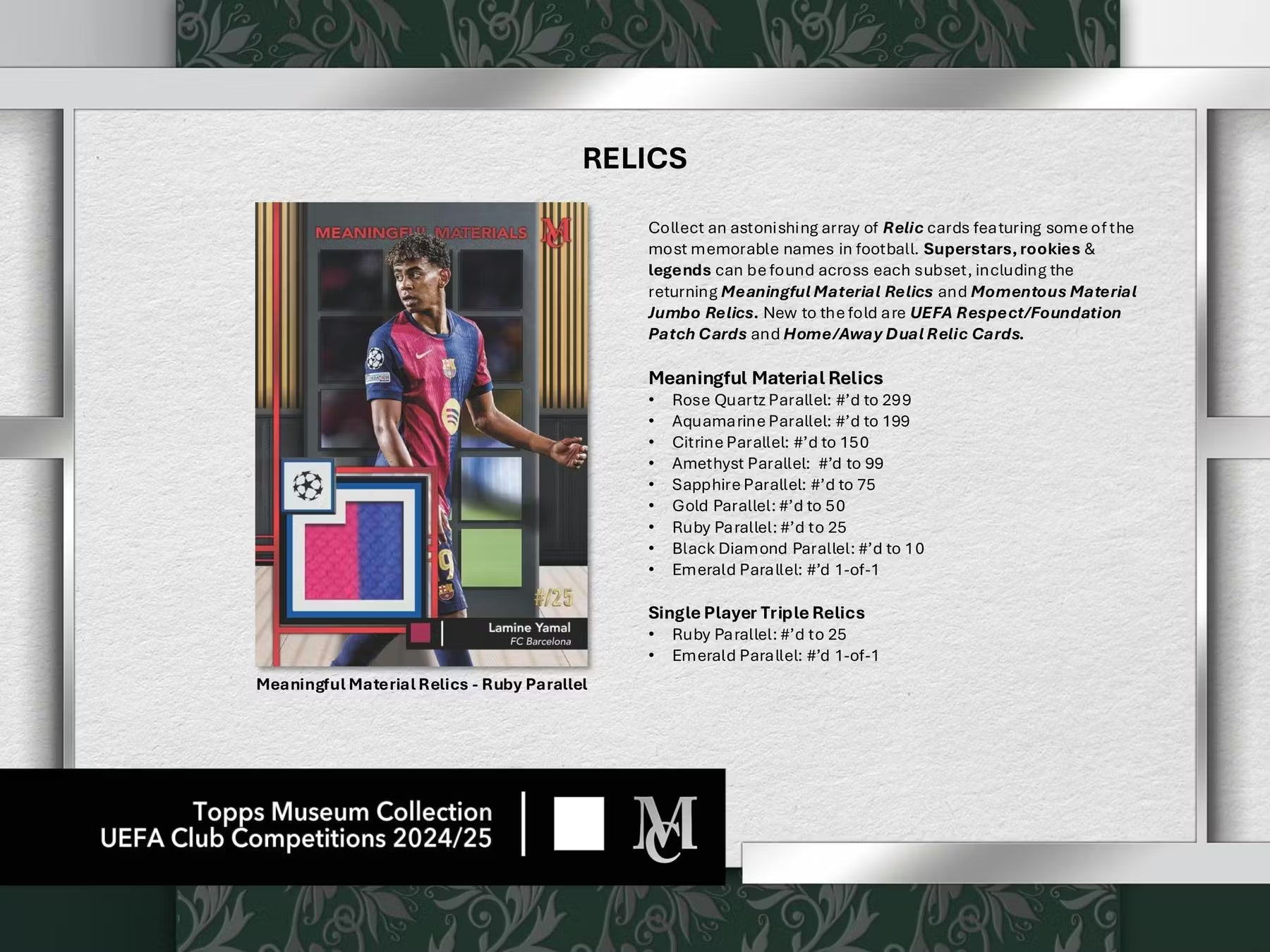 2025 Topps UEFA Club Competitions Museum Collection Hat Trick Hobby Trading Cards LV