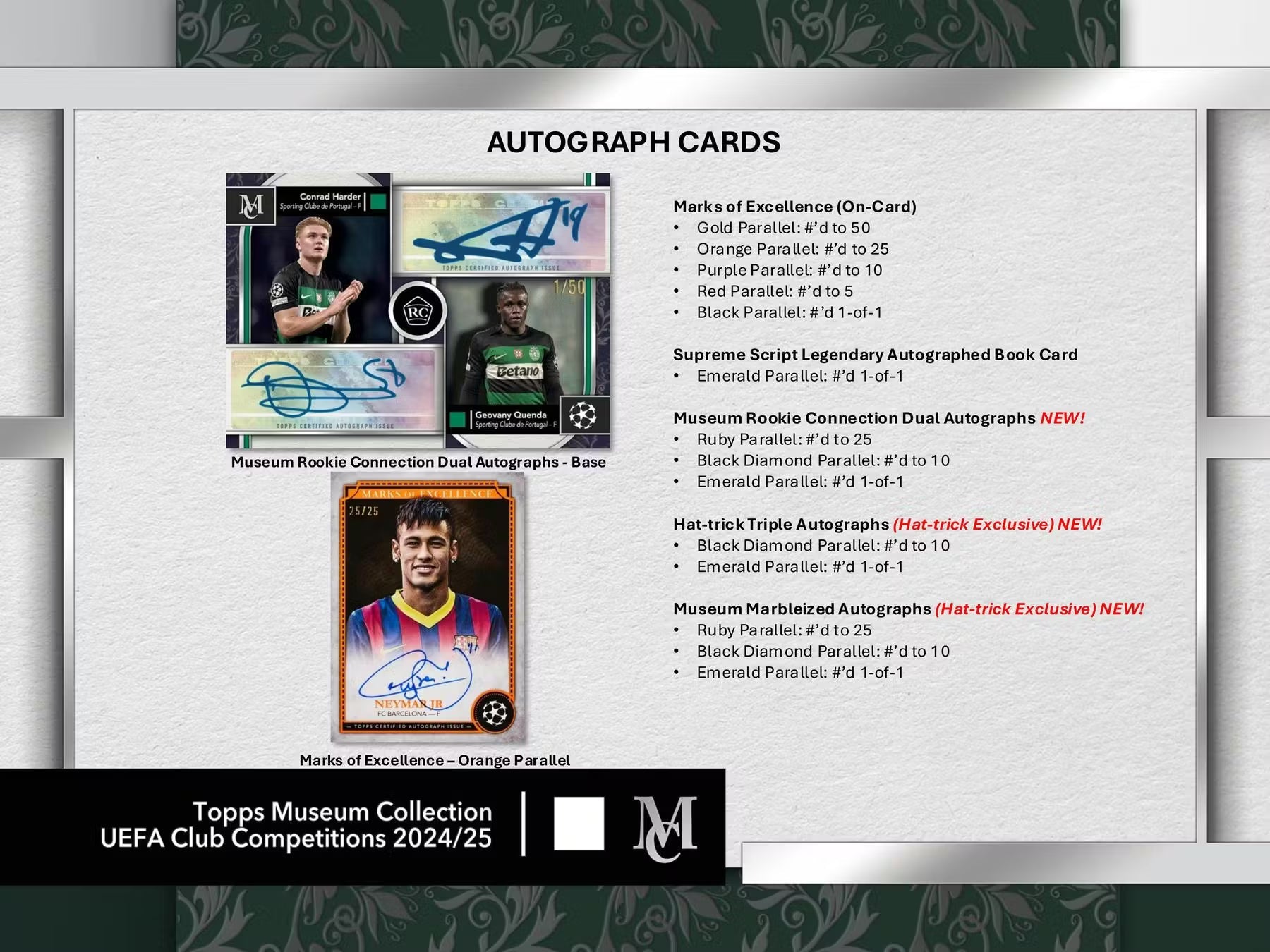 2025 Topps UEFA Club Competitions Museum Collection Hat Trick Hobby Trading Cards LV