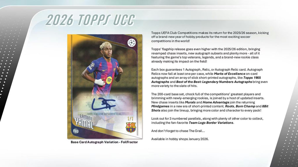 2025-26 Topps UEFA Club Competitions Soccer Hobby Trading Cards LV