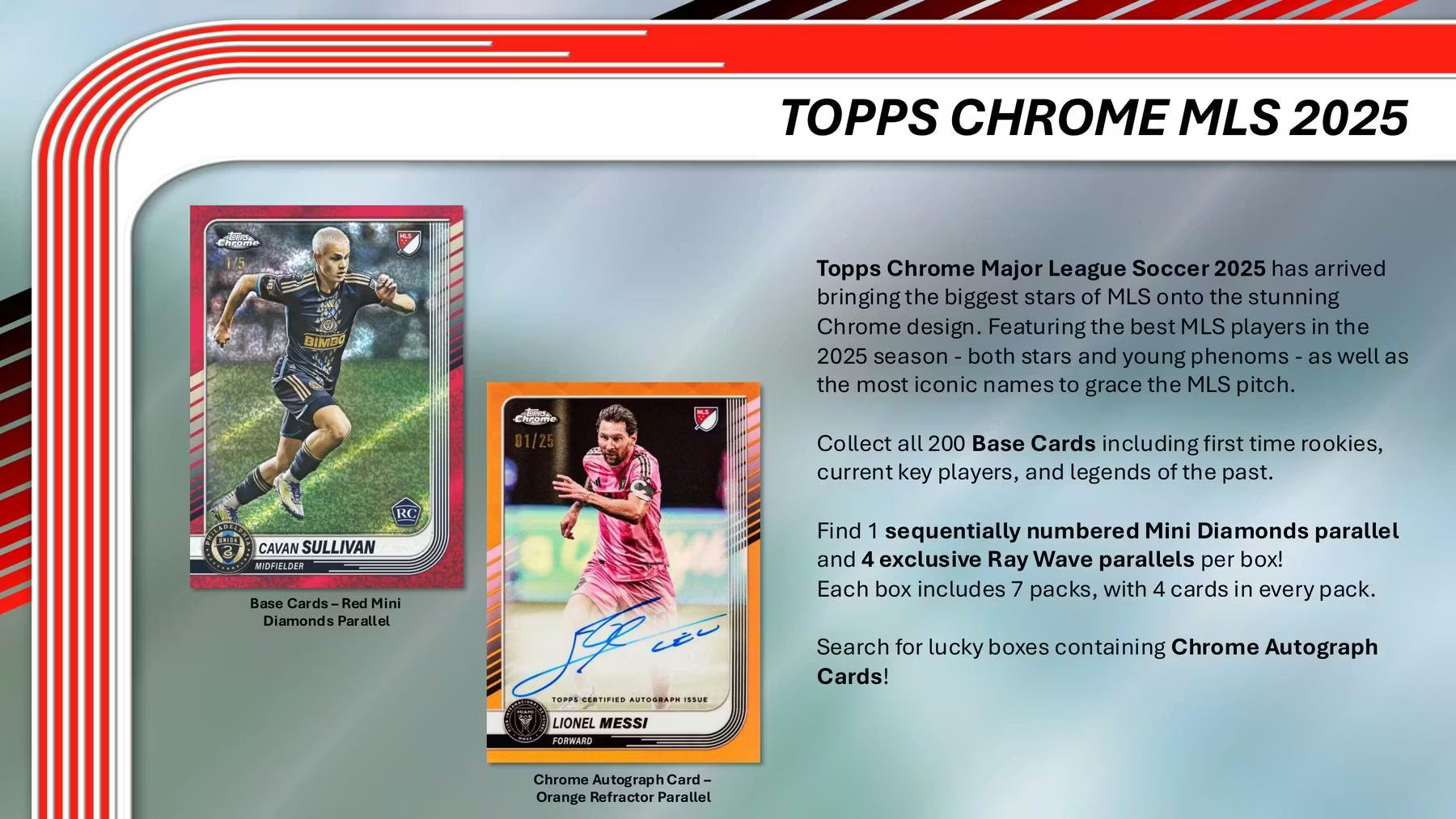 2025 Topps Chrome MLS Major League Soccer Blaster Trading Cards LV