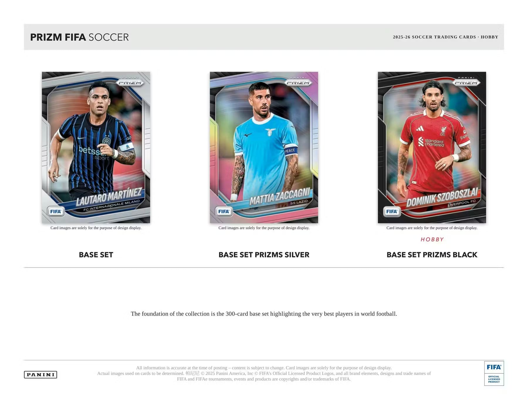 2025-26 Panini Prizm FIFA Soccer Hobby Trading Cards LV