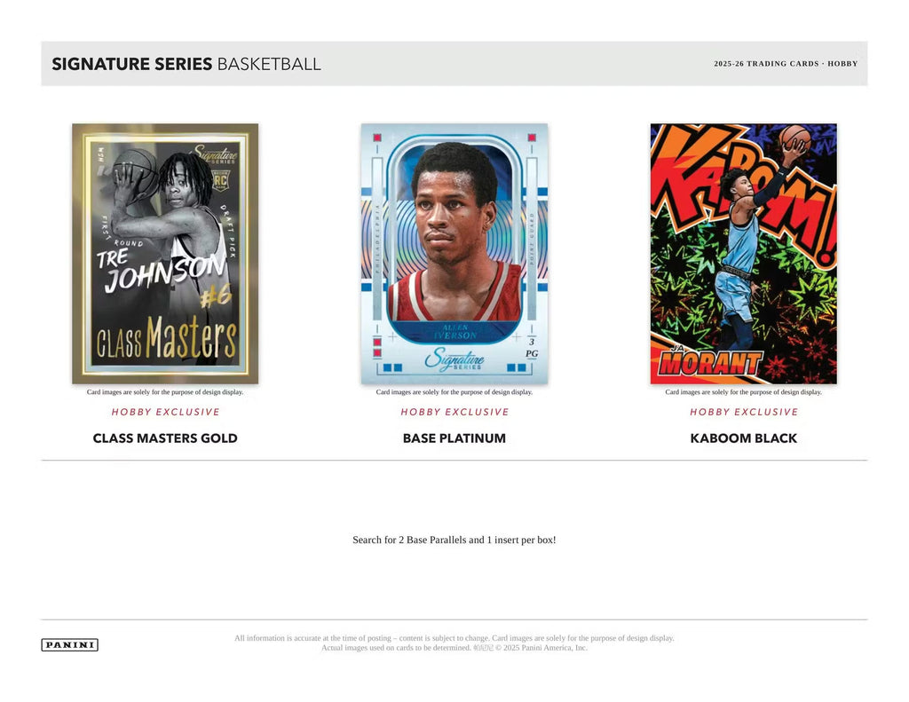 2025-26 Panini Signature Series Basketball Trading Cards LV