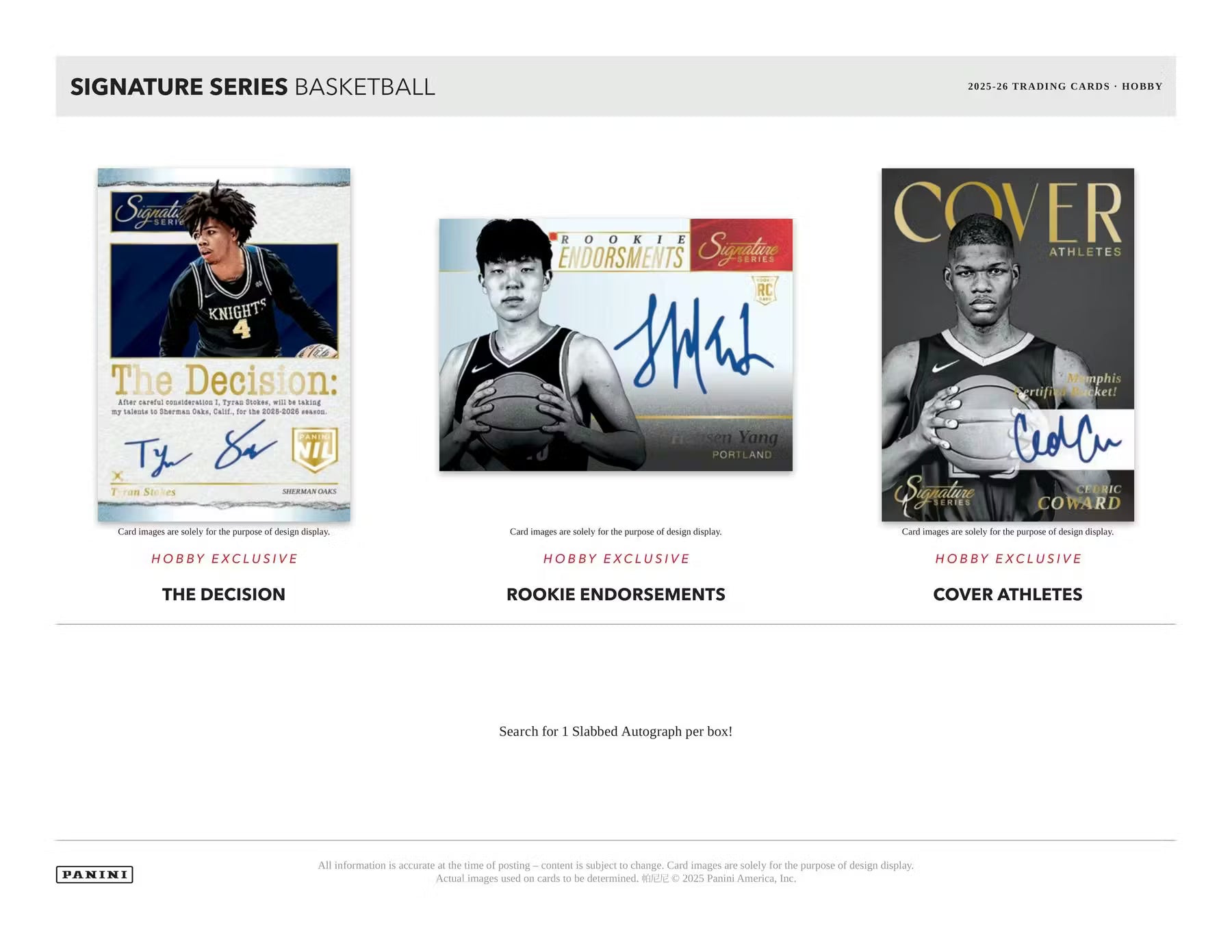2025-26 Panini Signature Series Basketball Trading Cards LV