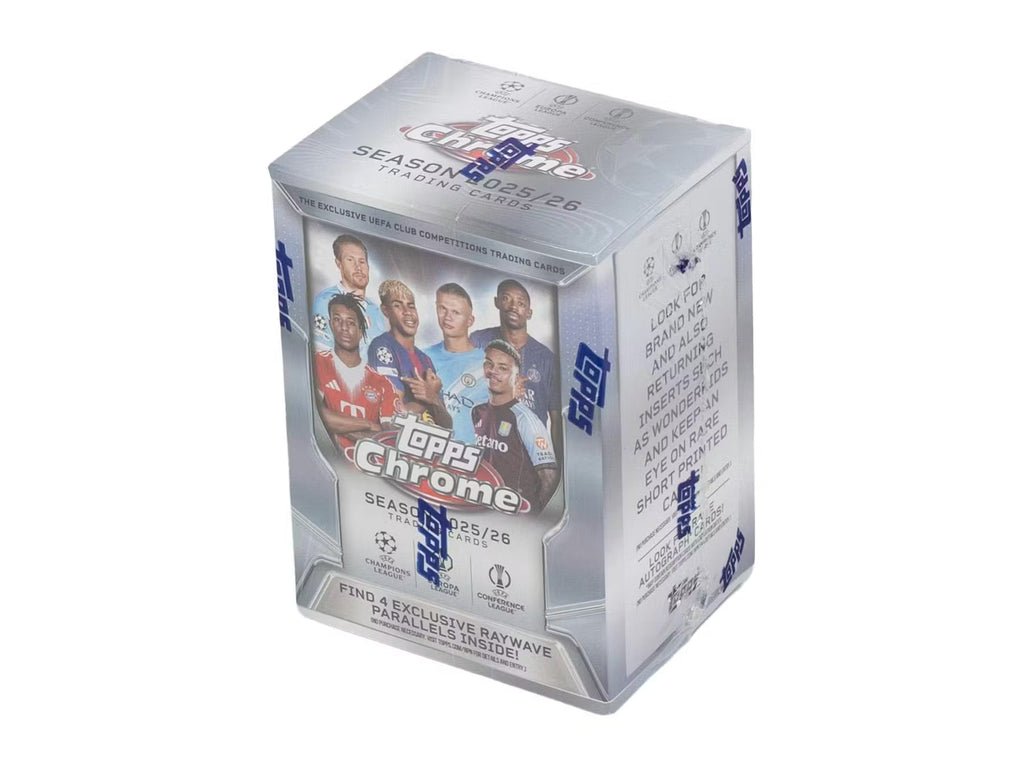 2025-26 Topps Chrome UEFA Club Competitions Soccer Blaster Trading Cards LV