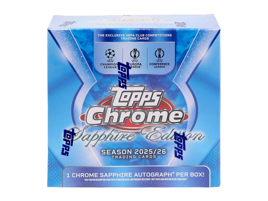 2025-26 Topps Chrome UEFA Club Competitions Soccer Sapphire Edition Trading Cards LV
