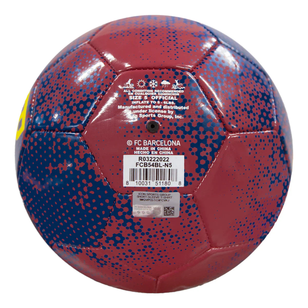 FC Barcelona Size 5 Soccer Ball Officially Licensed Barça Match Ball | Pro Size + Pump Included | Visca El Barça! LV