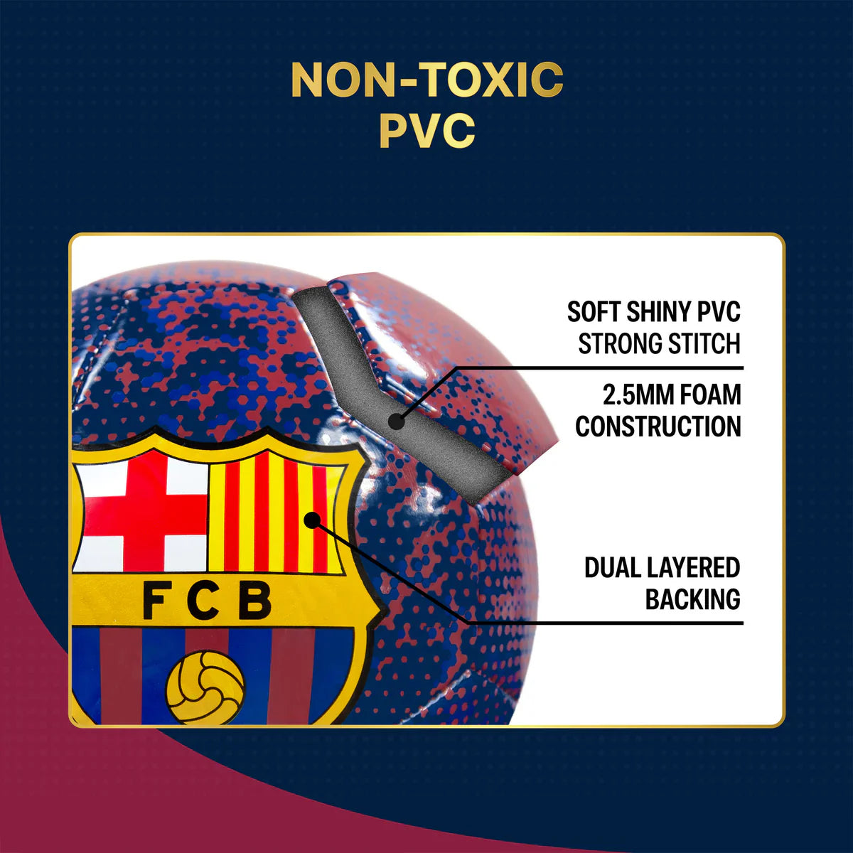 FC Barcelona Size 5 Soccer Ball Officially Licensed Barça Match Ball | Pro Size + Pump Included | Visca El Barça! LV