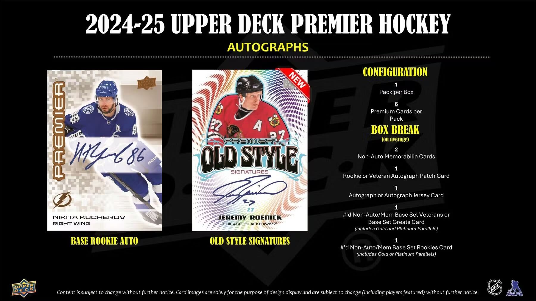 2024-25 Upper Deck Premier Hockey Hobby Trading Cards LV