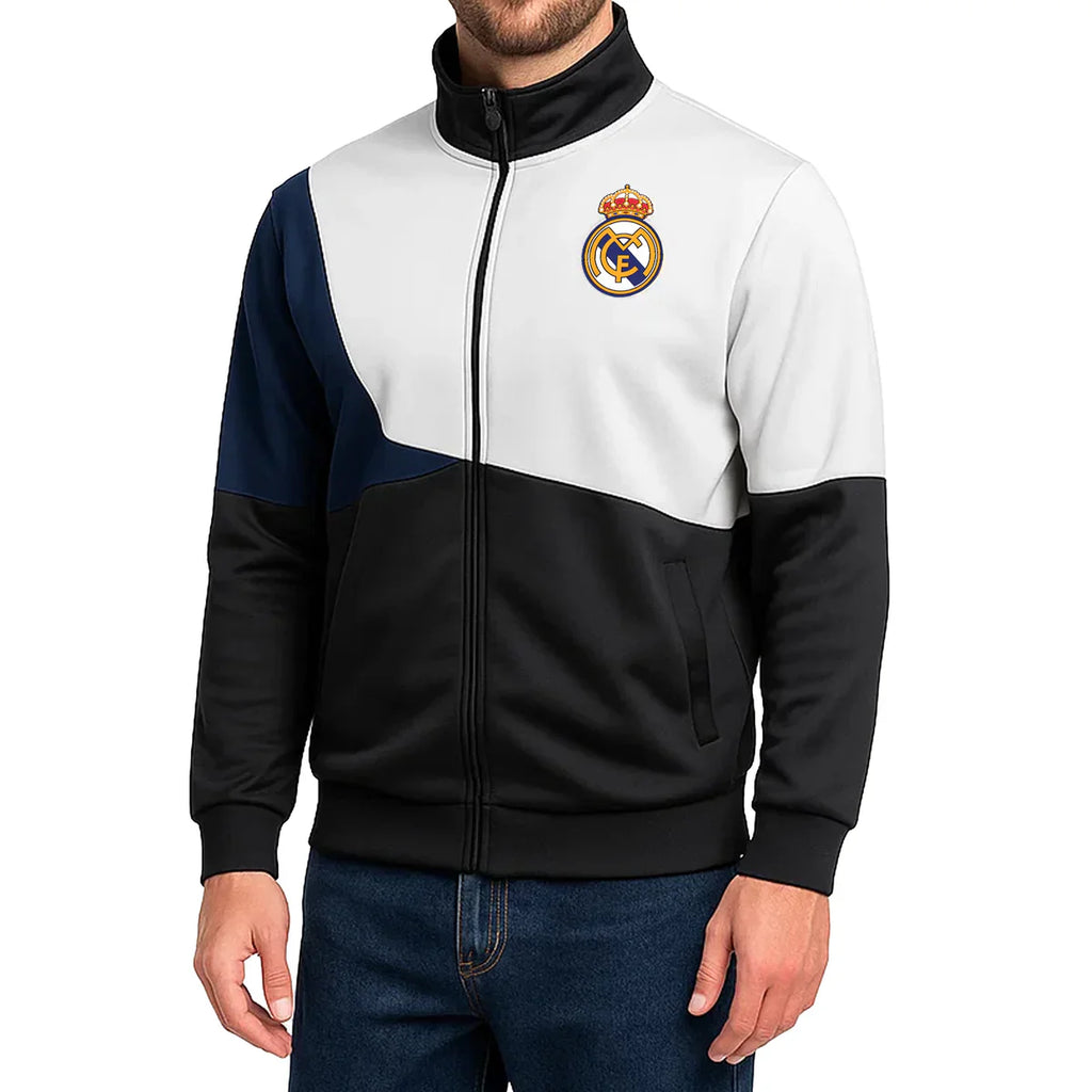Real Madrid CF Track Jacket Officially Licensed Los Blancos Full-Zip | Men's Soccer Jacket Hala Madrid LV
