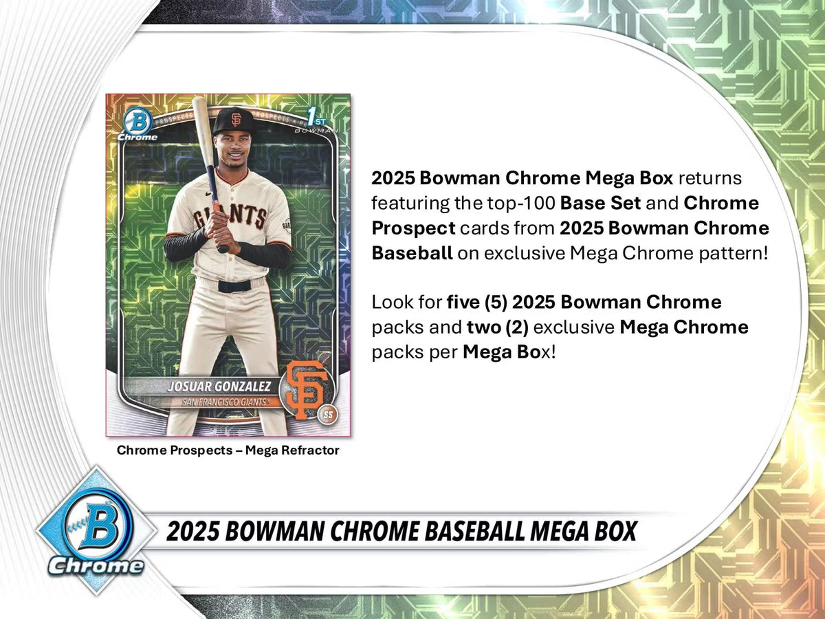 2025 Topps Bowman Chrome Baseball Mega Trading Cards LV