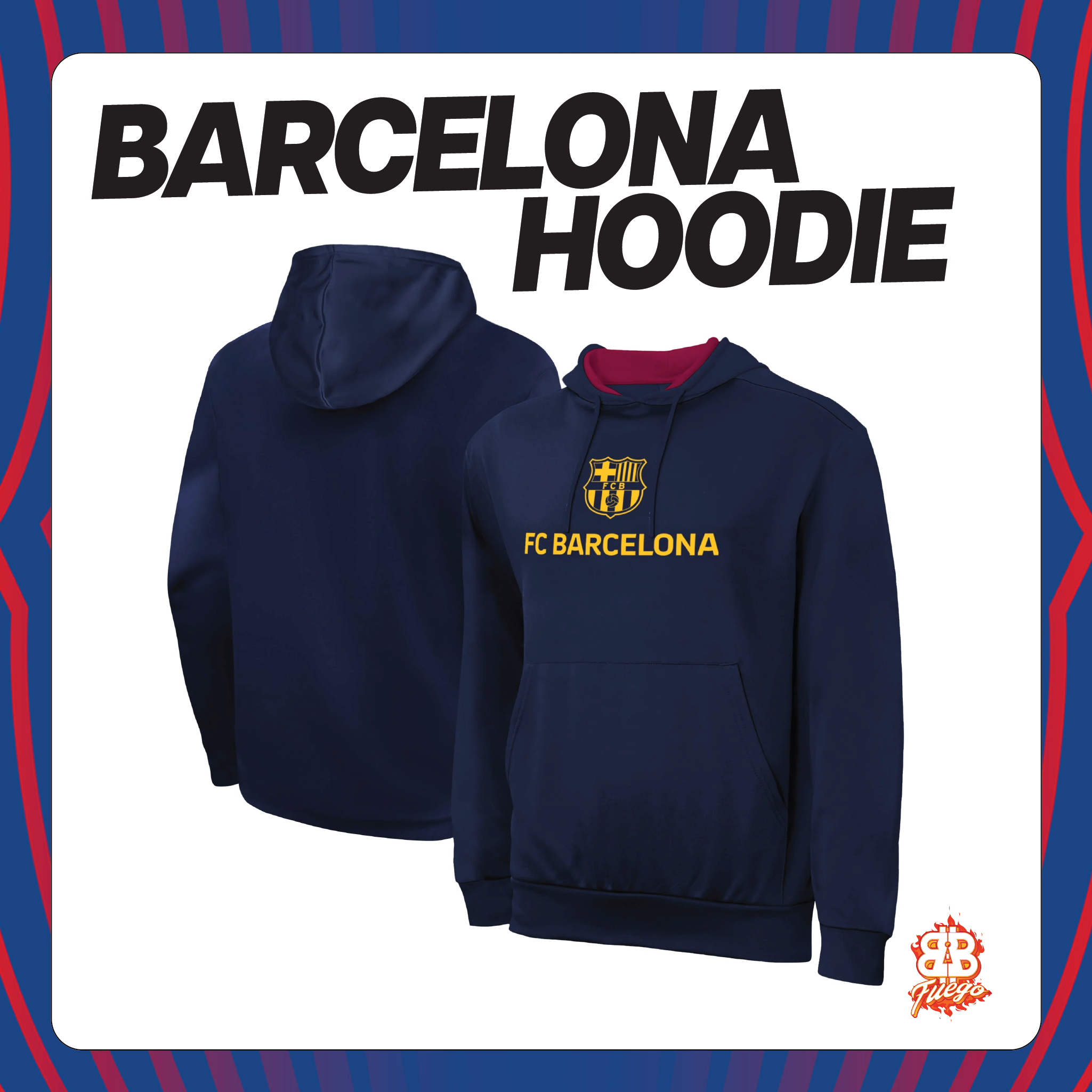 FC Barcelona Pullover Hoodie Officially Licensed Barça Hoodie | Game Day + Streetwear Fit | Visca El Barça! LV