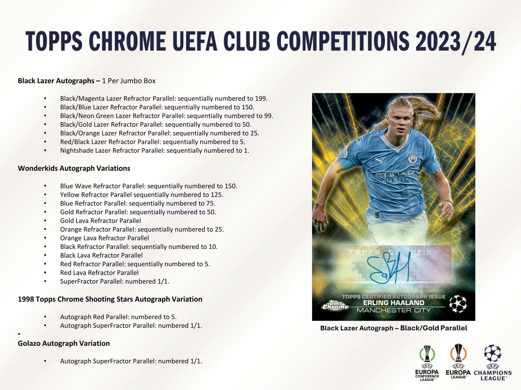 2023-24 Topps Chrome Soccer UEFA Club Competition Jumbo Hobby Trading Cards LV