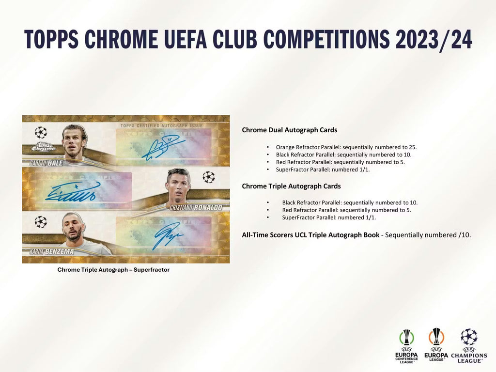 2023-24 Topps Chrome Soccer UEFA Club Competition Jumbo Hobby Trading Cards LV