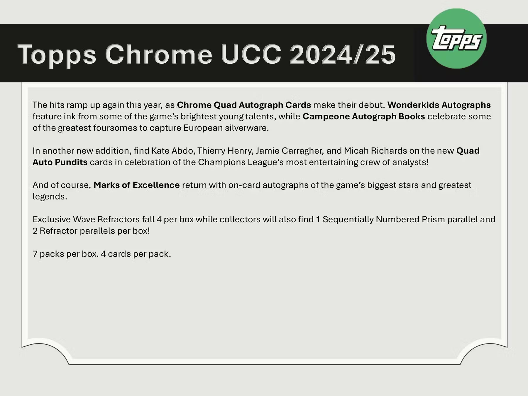 2024-25 Topps Chrome UEFA Club Competitions Soccer Blaster Trading Cards LV