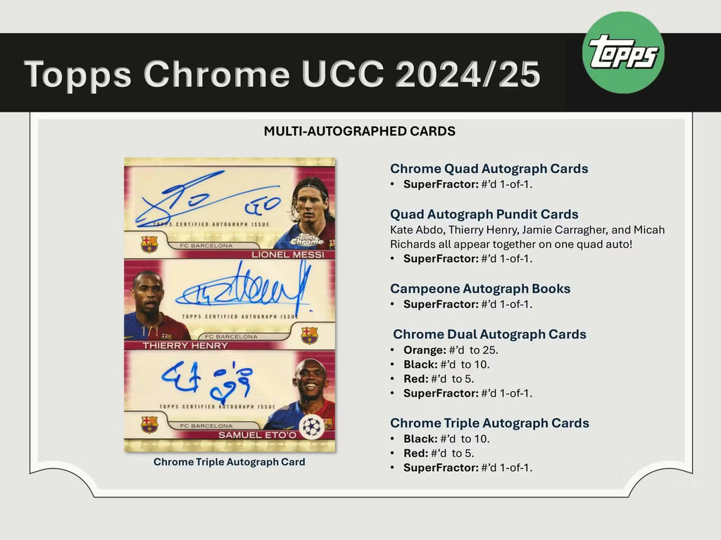 2024-25 Topps Chrome UEFA Club Competitions Soccer Blaster Trading Cards LV