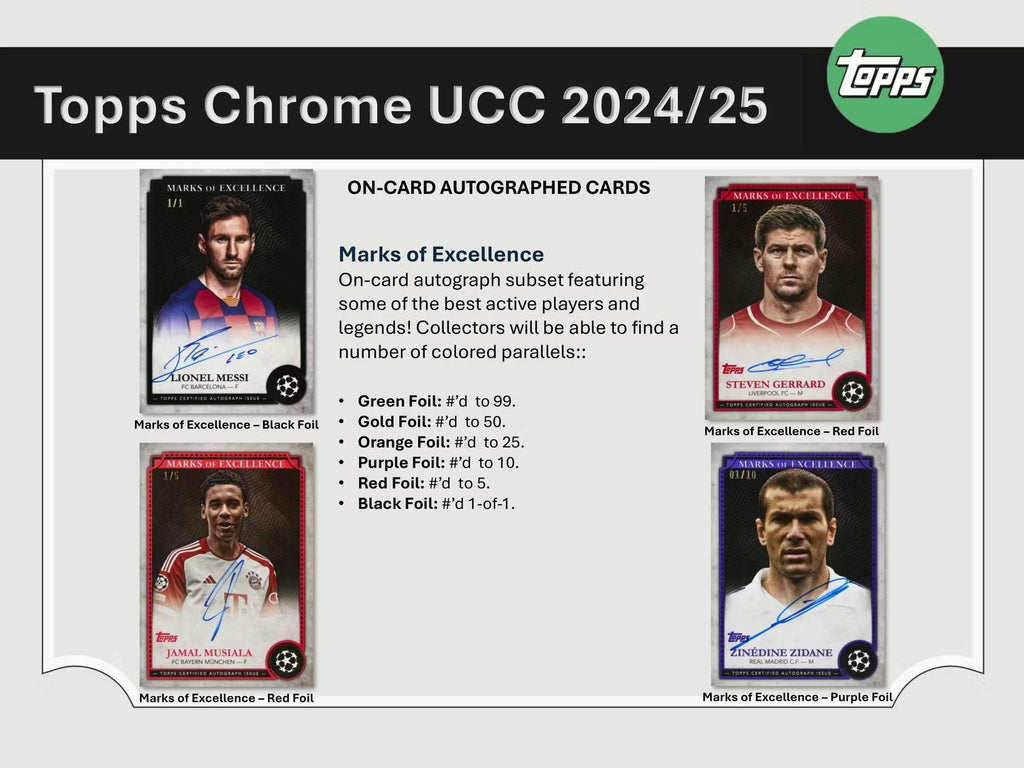 2024-25 Topps Chrome UEFA Club Competitions Soccer Blaster Trading Cards LV