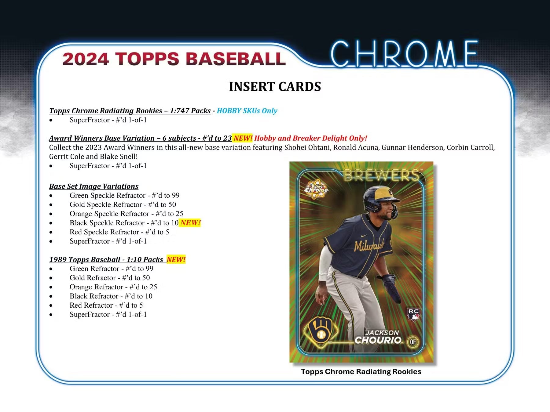 2024 Topps Chrome Baseball Breaker Delight Trading Cards LV